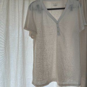 NWT Lane Bryant Knit White V Neck Top 1x 14 16